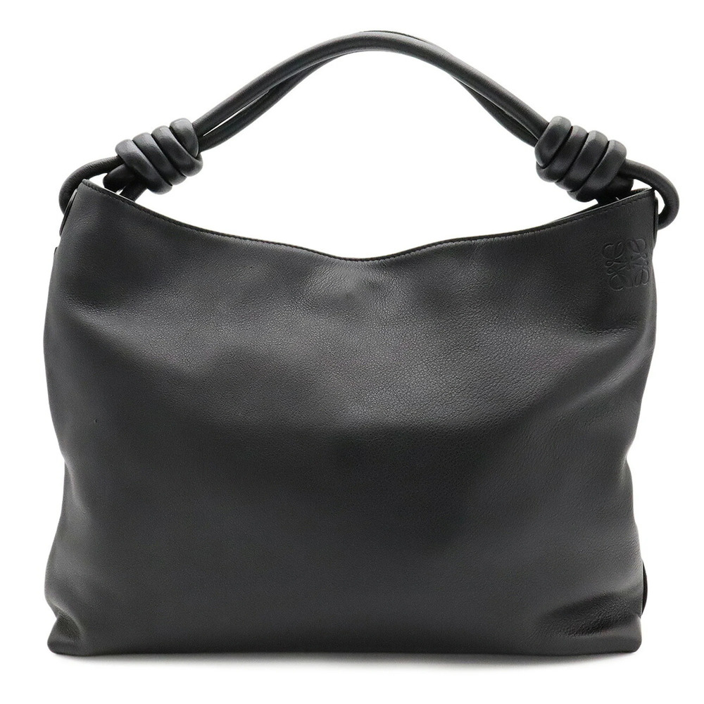 LOEWE Flamenco Hobo Small Anagram Shoulder Bag, Leather, Black, 334.30.L44
